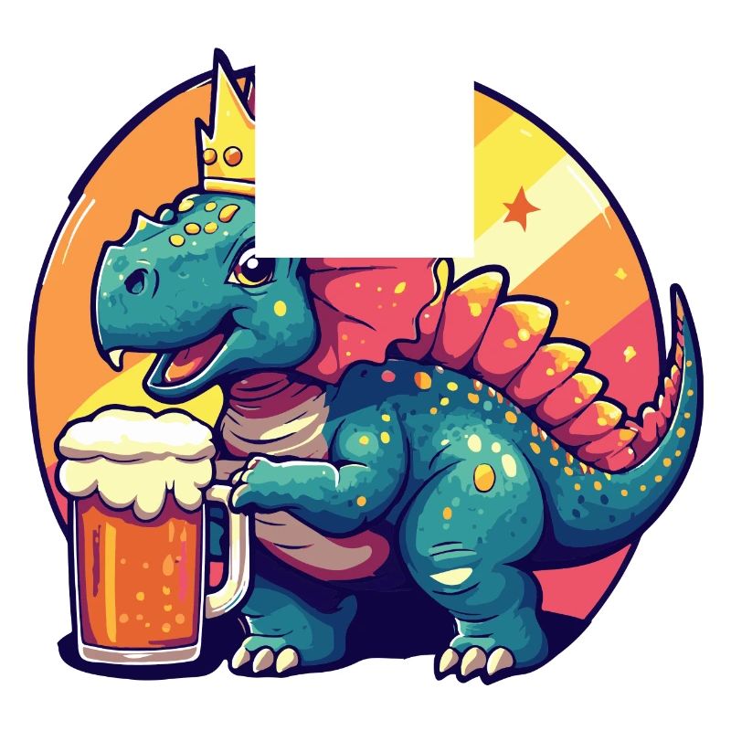 Dinosaur triceratops beer comic