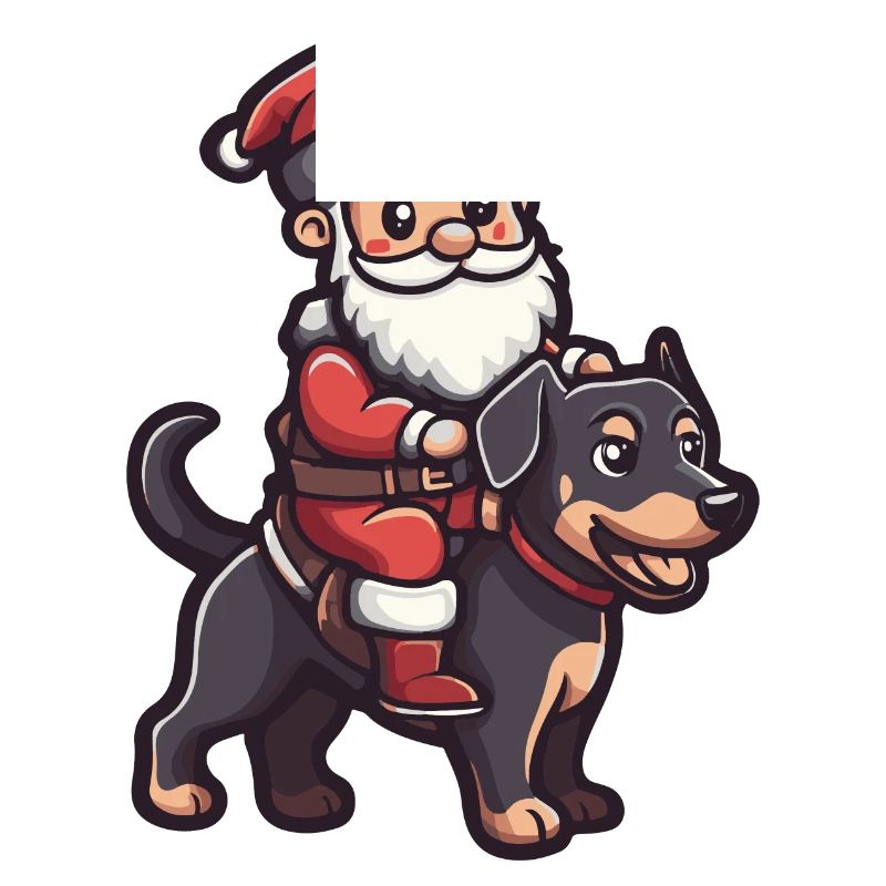 Dobermann Hund Weihnachtsmann