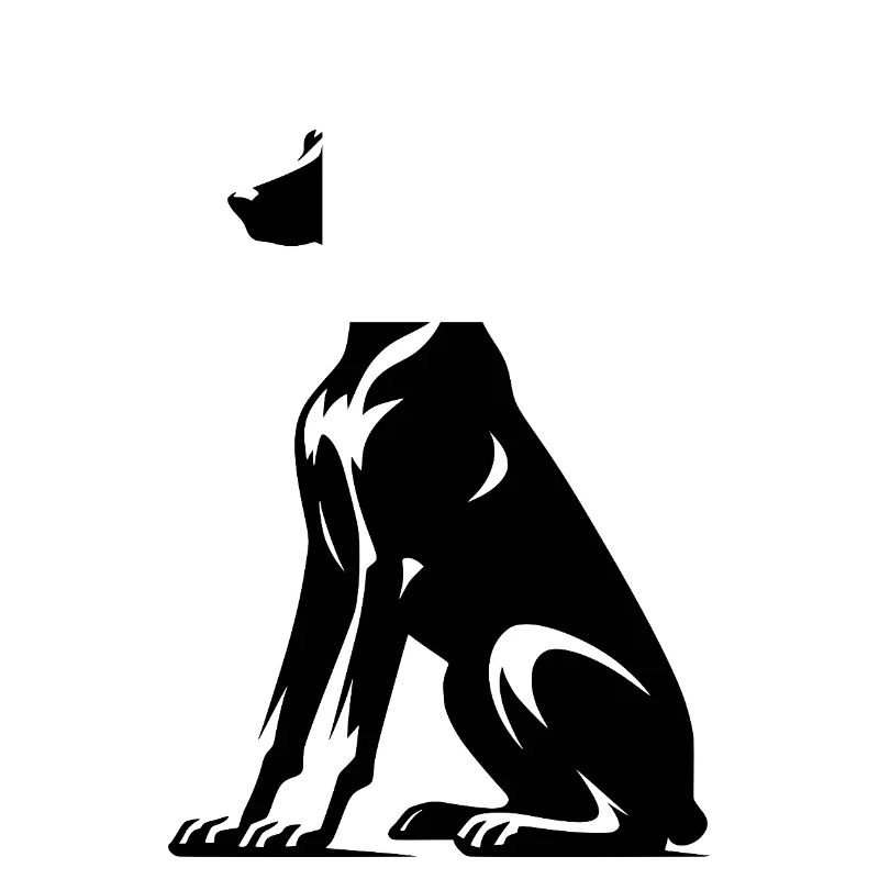Silhouette stylisée de chiens doberman