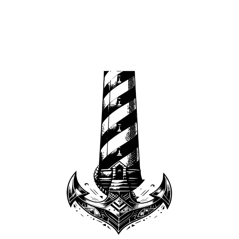 Conception d’ancre de phare côtier à rayures obliques