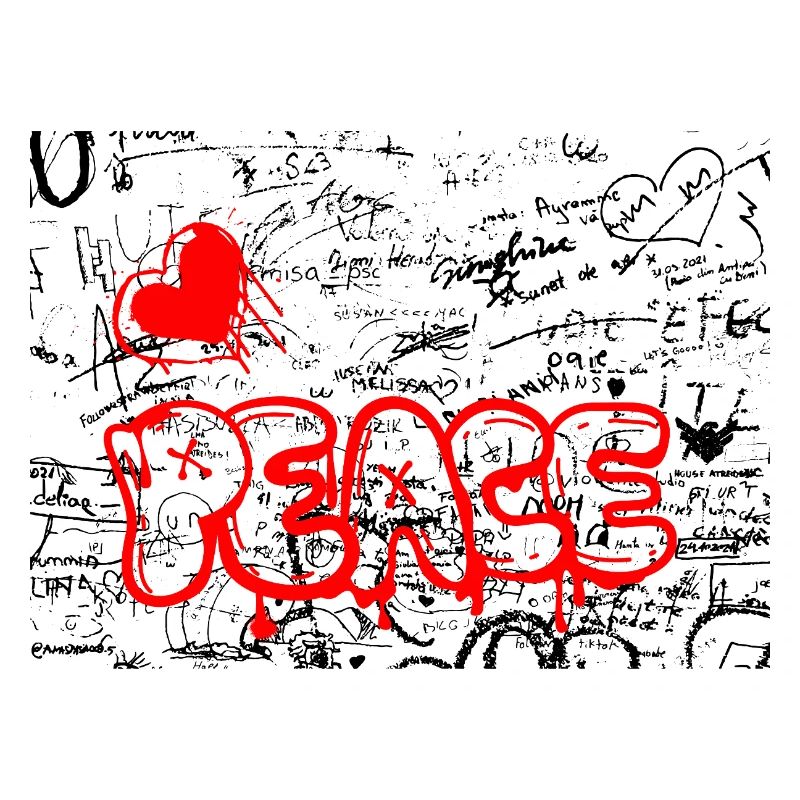 Pense Graffiti Herz Rot