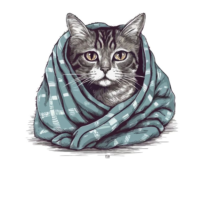 Chat dans une couverture