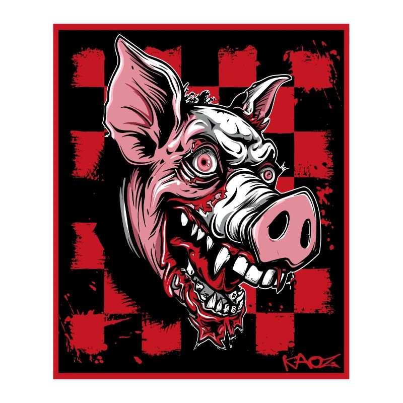 Checkerboard Pattern, Brutally Funny Zombie Pig
