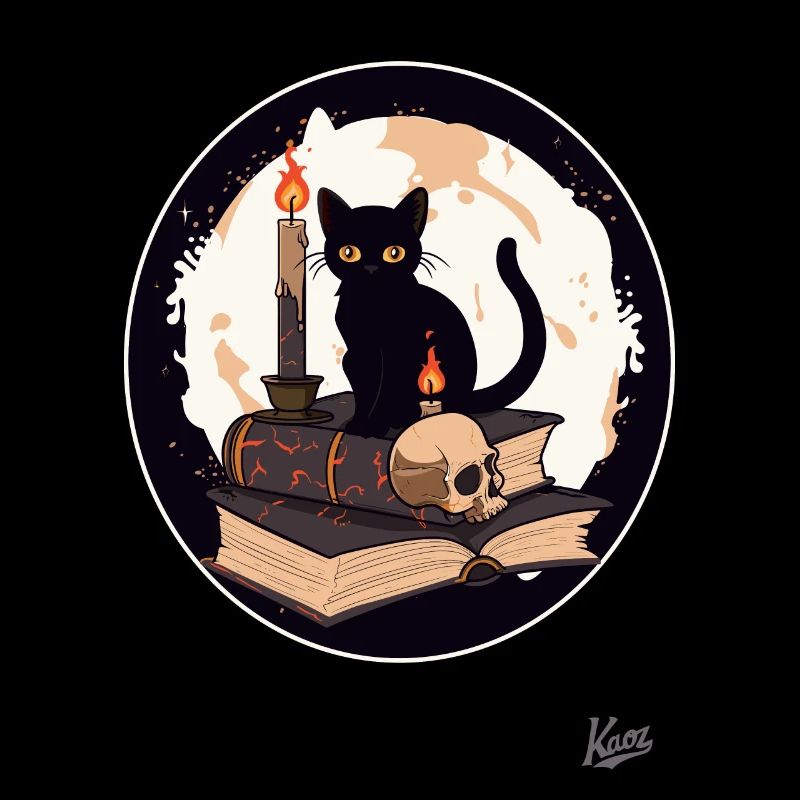 Spell Book and Black Cat: Reading and Books
