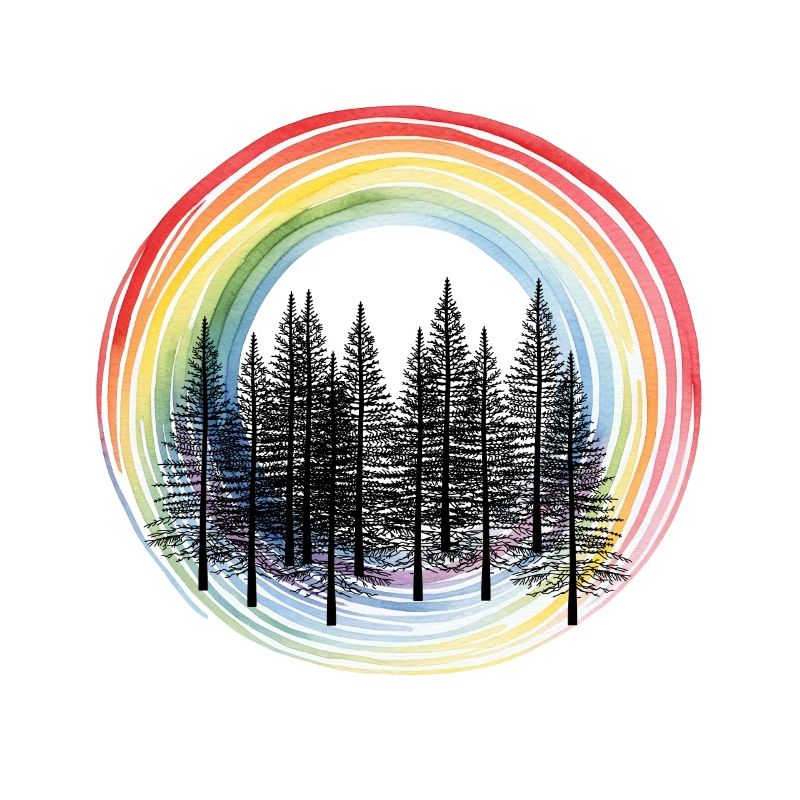 Fir Forest Rainbow Nature Lover