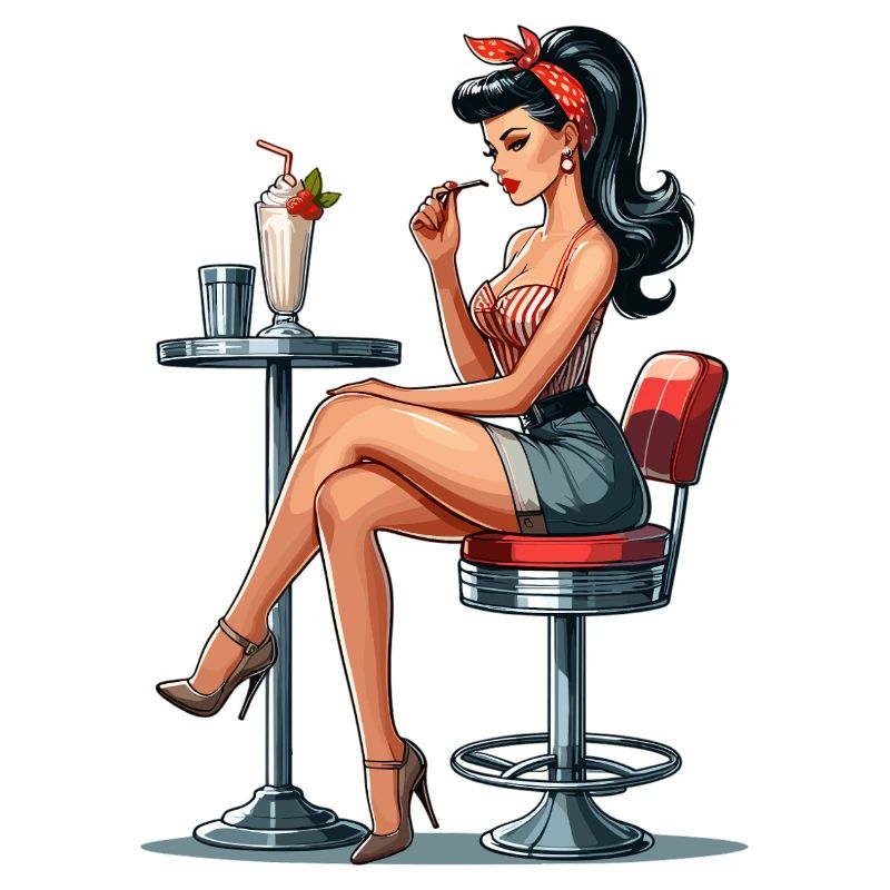 Milkshake Rockabilly Pin Up Gift