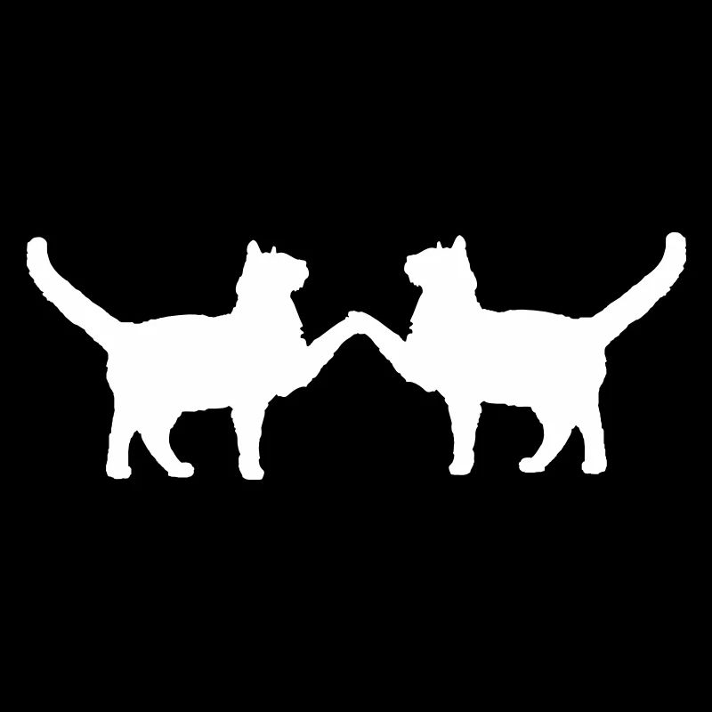 2 Cats Couple Friends Two Paws Hands Greeting