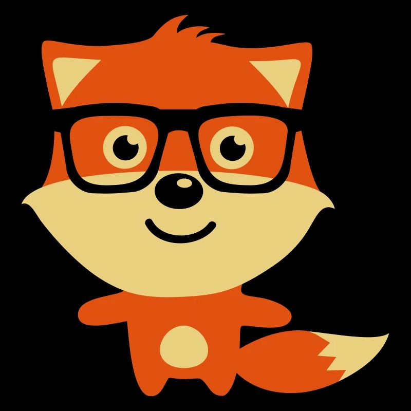 Cute & Funny Hipster Baby fox with nerd glasses