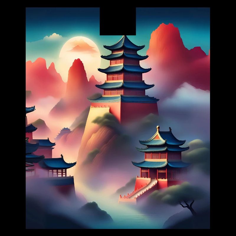Japanese castles on mountains