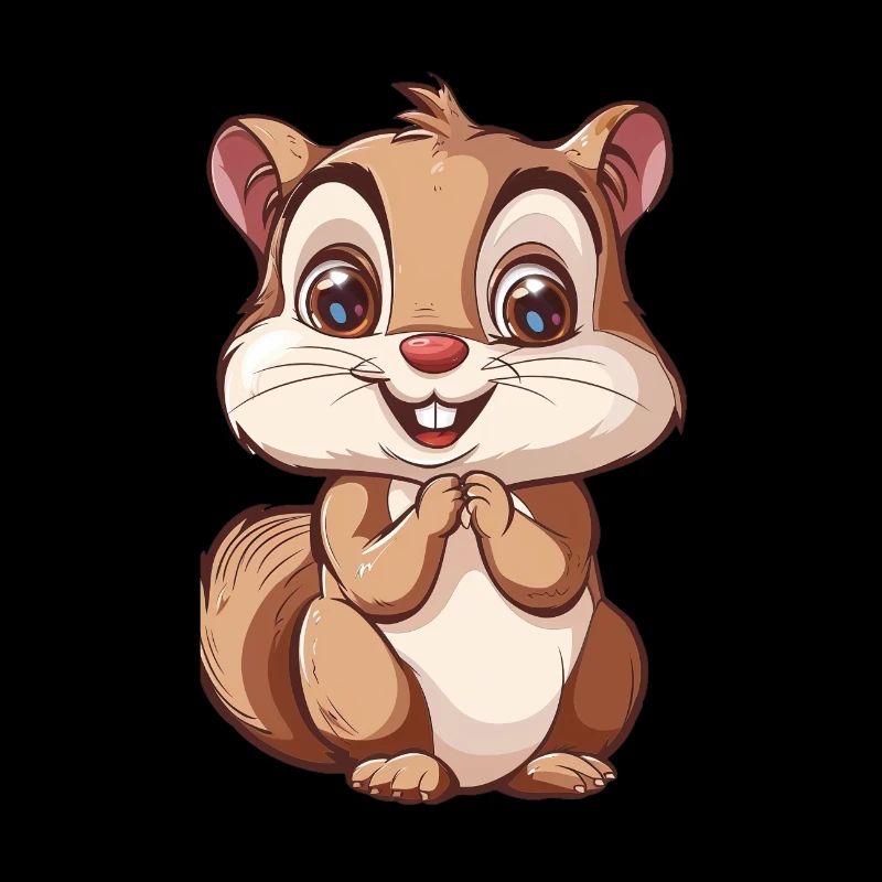 Niedliches Lächelndes Eichhörnchen Motiv