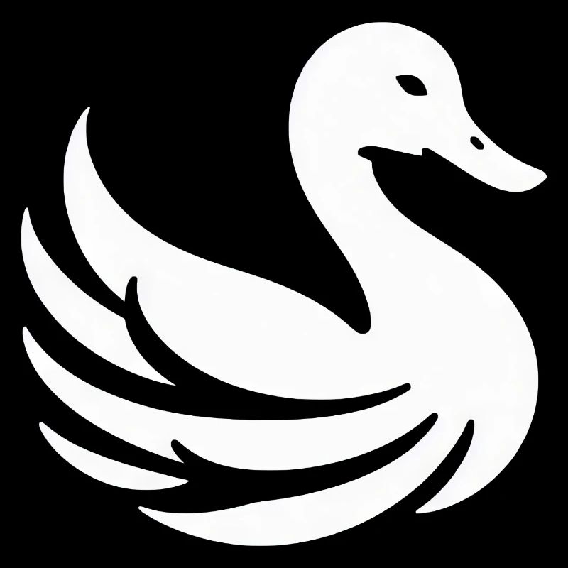Clean lines: duck in silhouette minimalist