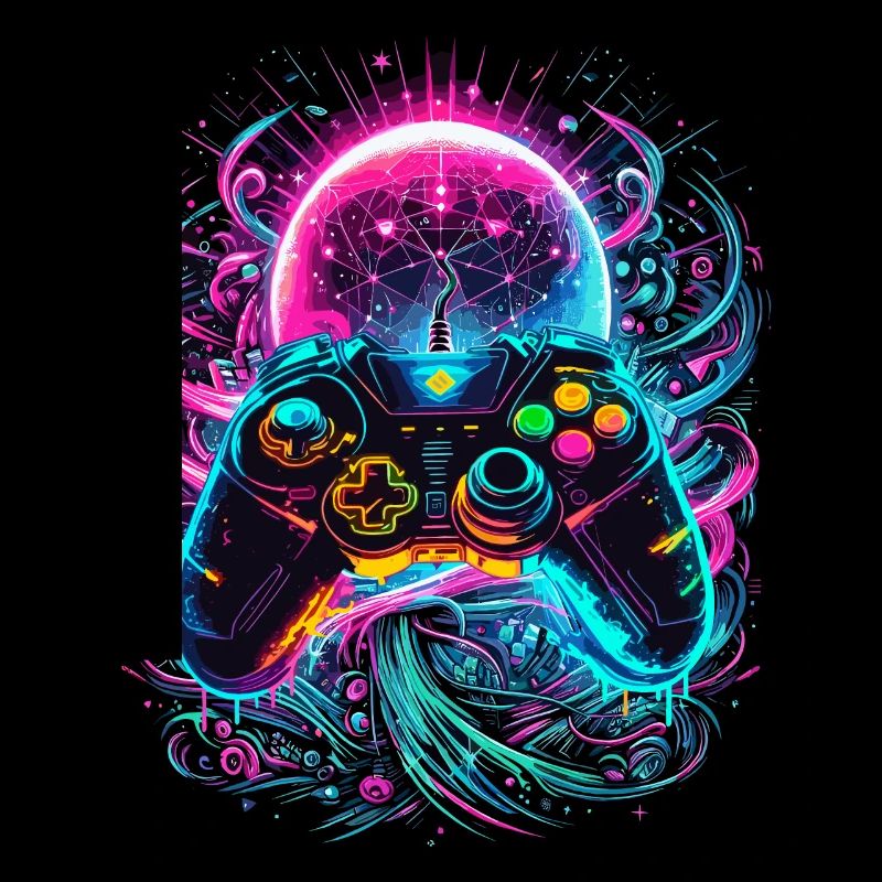Manette de jeu Cyberpunk de Synthwave