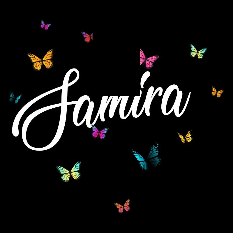SAMIRA - Mädchen Name mit bunten Schmetterlingen