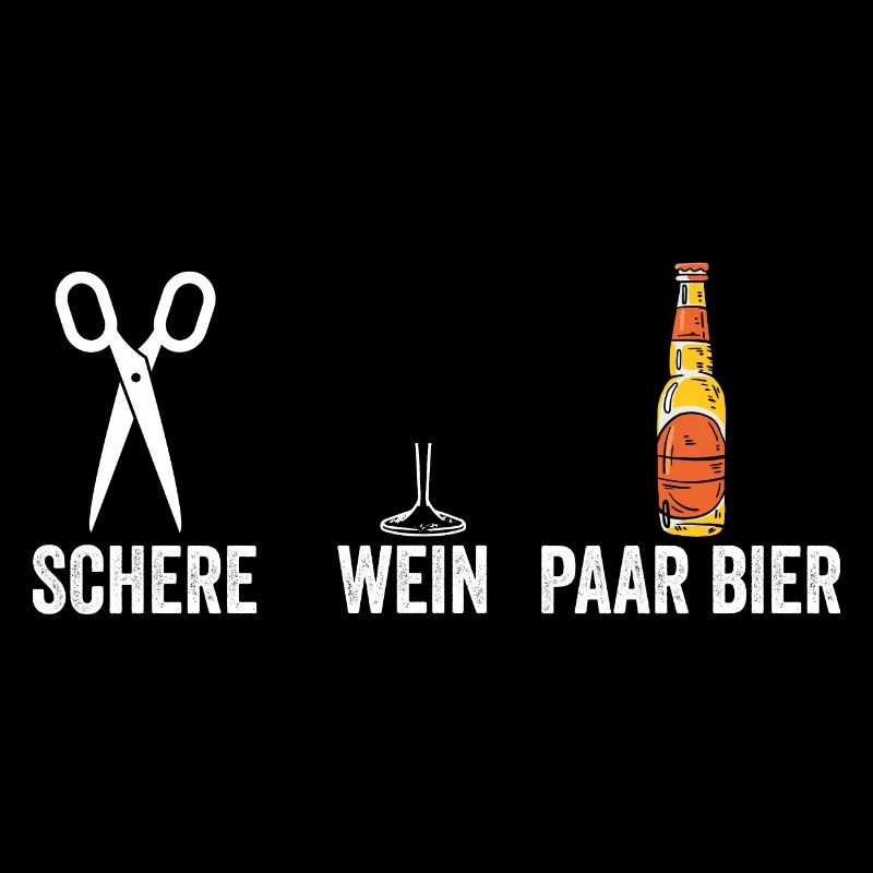 Wein Schere Paar Bier