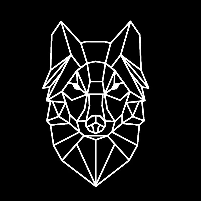 Geometrischer Wolfkopf Linienstil