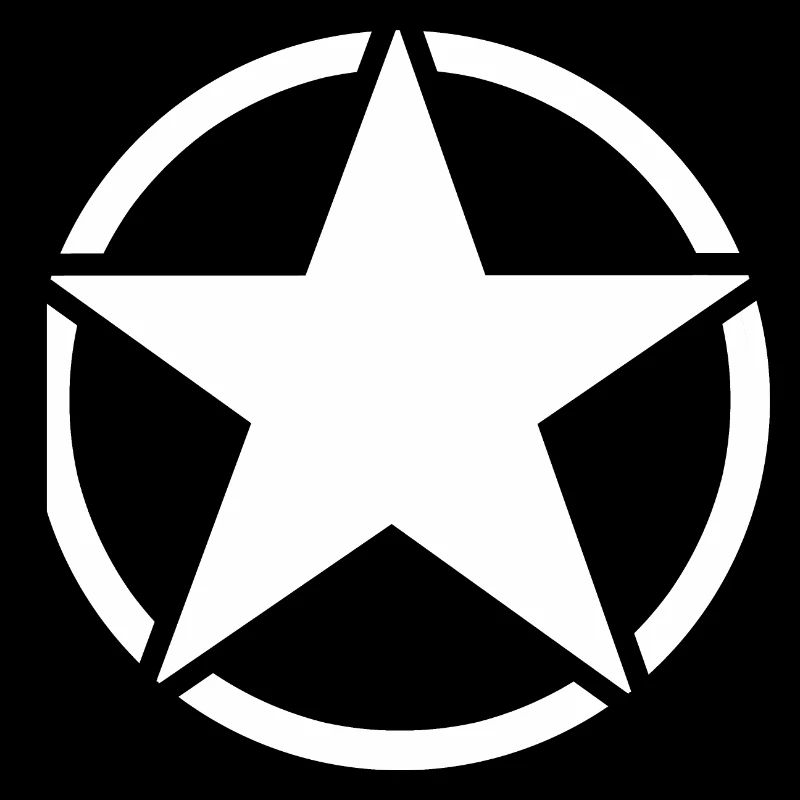 White star five branches in a white circle.