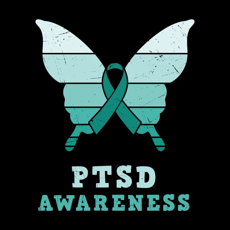 Papillon Ptsd Sensibilisation Ruban sarcelle