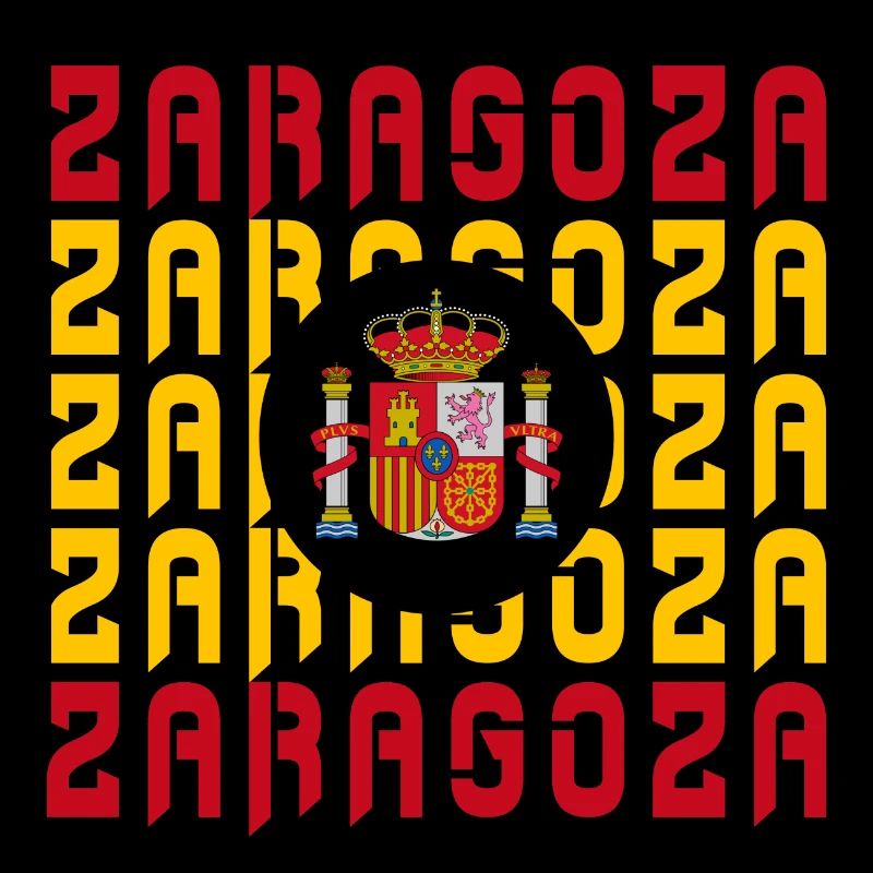 Design drapeau Espagne Saragosse