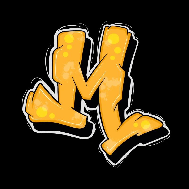 Gelbe Graffiti Initialen Logo.