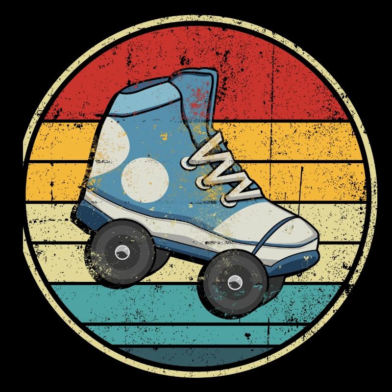 Retro Sunset Roller Skate Circle