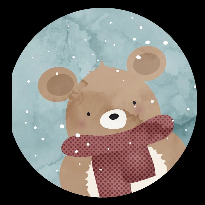 zuckersüßer goldiger Bär im Winter wenn es schneit