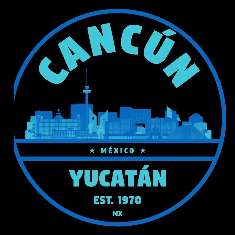 Cancún Yucatán Skyline Emblem