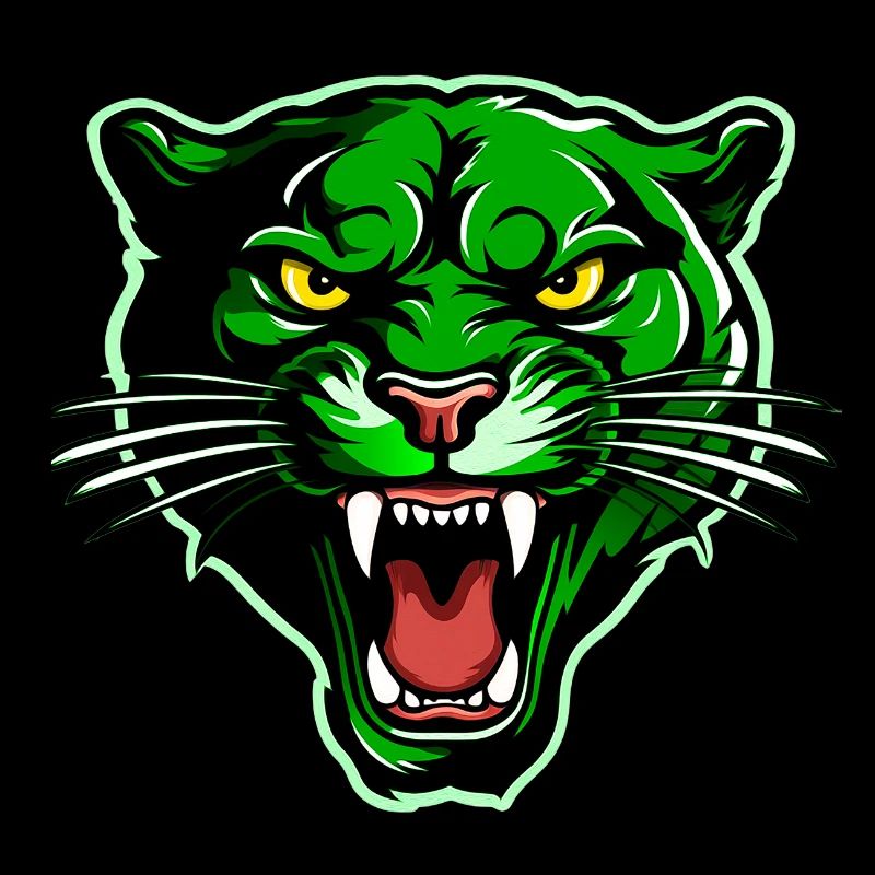Tête de panthère verte