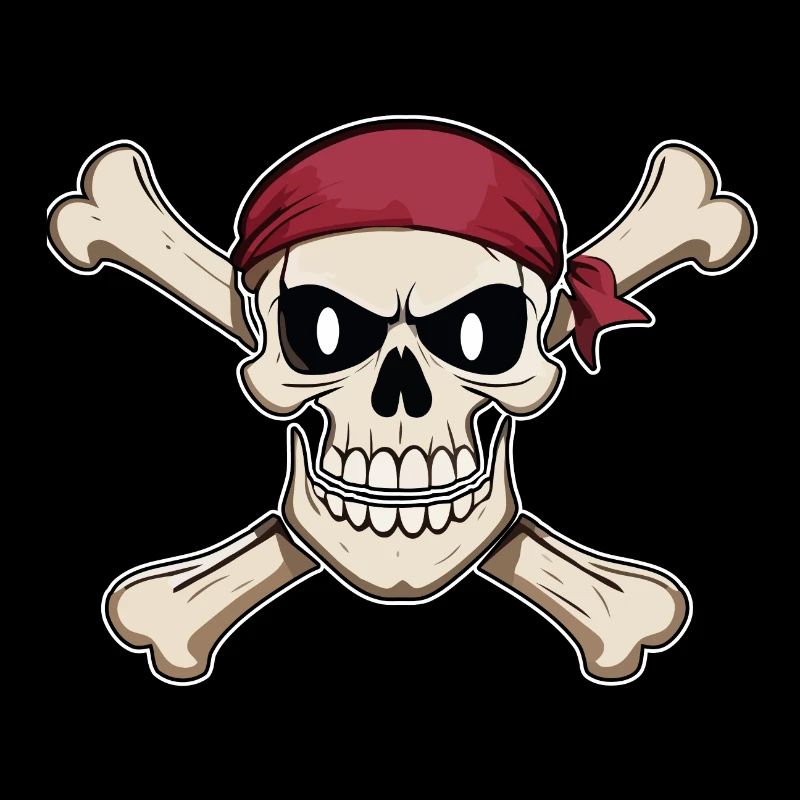 Pirate Flag Pirate Head Skull and Bones