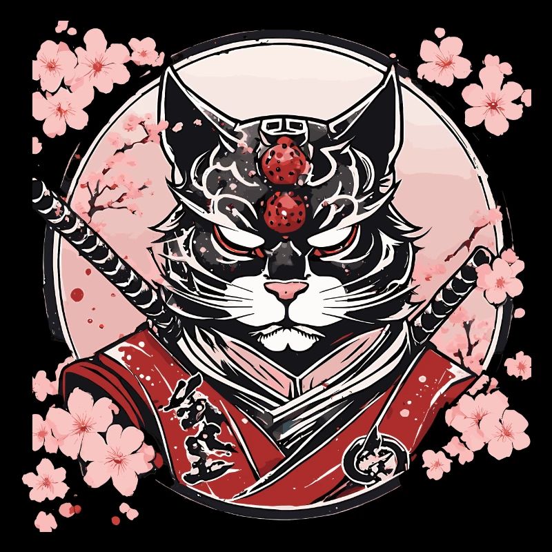 Demonic Kawaii Neko Samurai : cat samurai