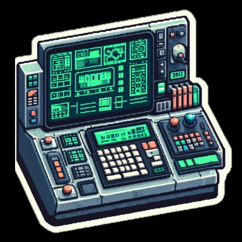 Retro Computer Console Neon