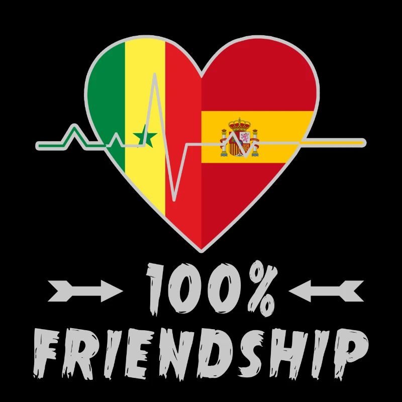 Senegal und Spanien 100% Freundschaft