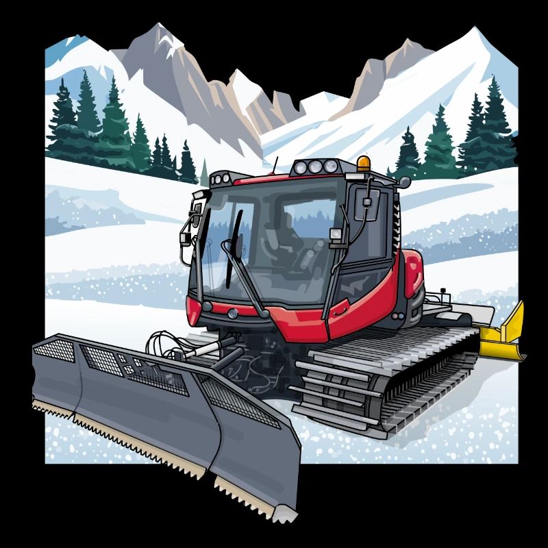 Snow groomer clearing