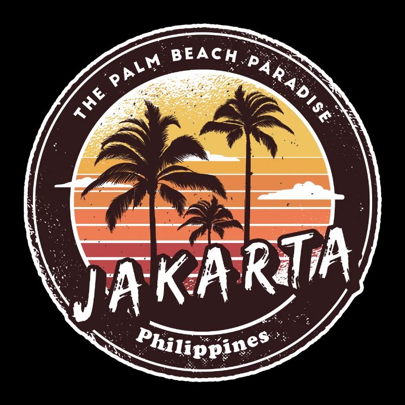 Jakarta Philippines Beach Palm Trees Design
