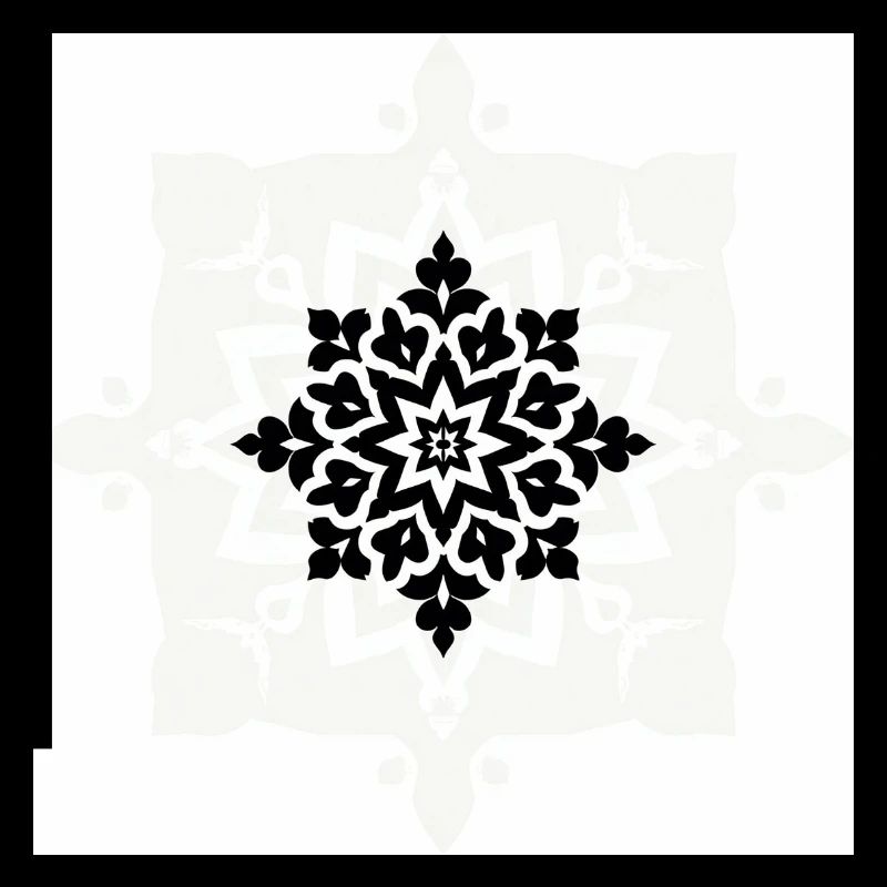 Motif complexe de mandala noir et blanc