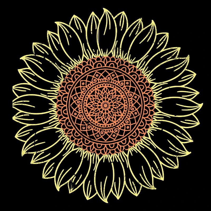 Conception complexe de mandala tournesol