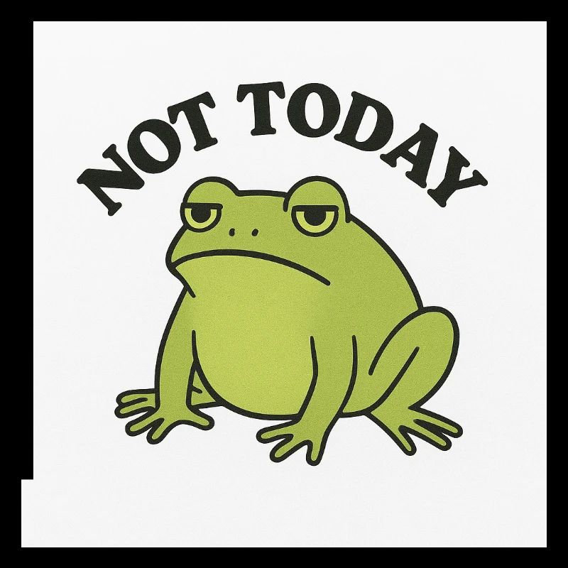 Funny frog with statement text