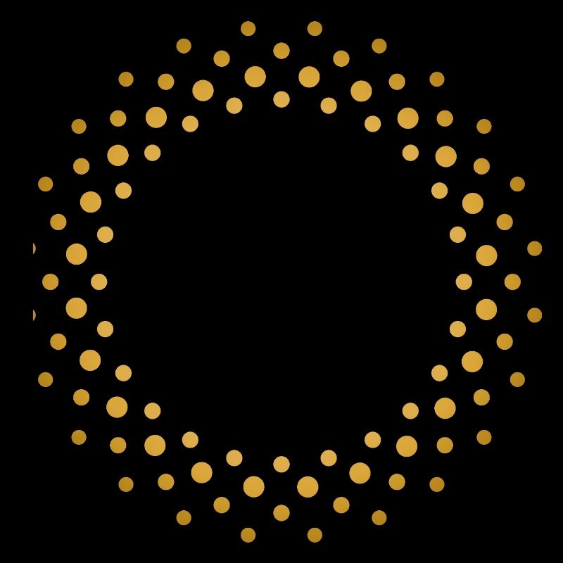 Ring-shaped, golden dot pattern