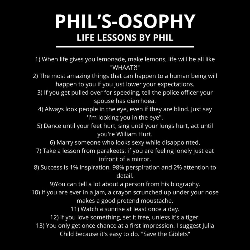 Phil’s Osophy : Leçons de vie par Phil PHIL OSOPHY