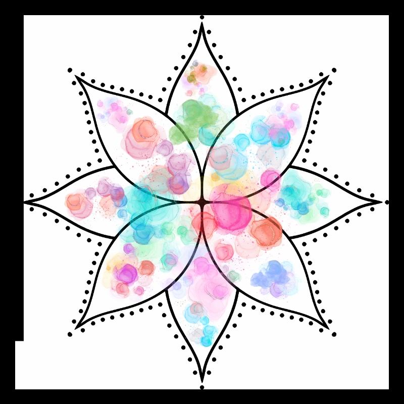 Mandala Fleur pastel Aquarelle