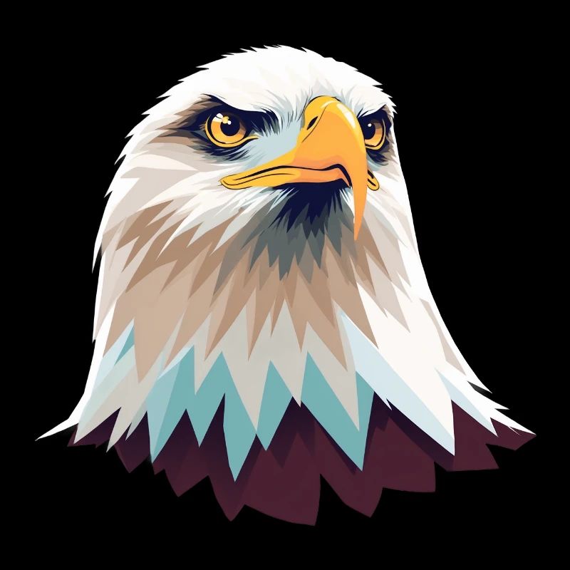 Geometric Eagle Head Illustration