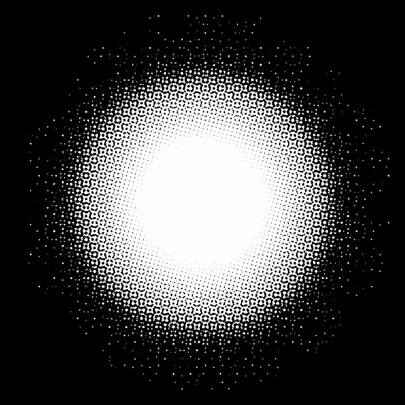 Light Illusion Moon Point Grid Design Circle Round