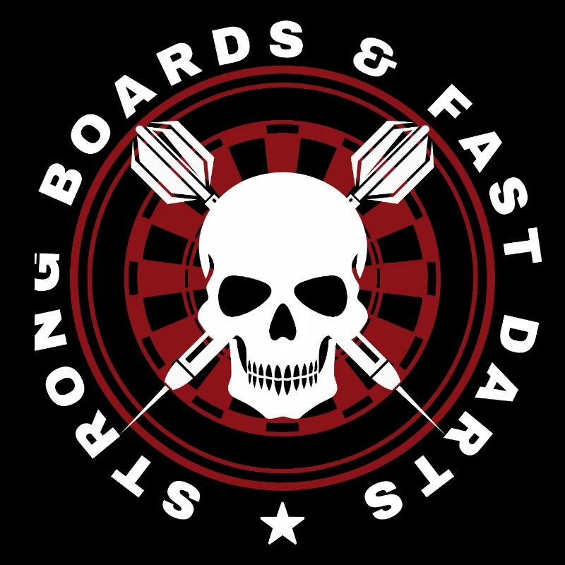 Fléchettes, cible de bœuf, jeu de fléchettes et crâne.