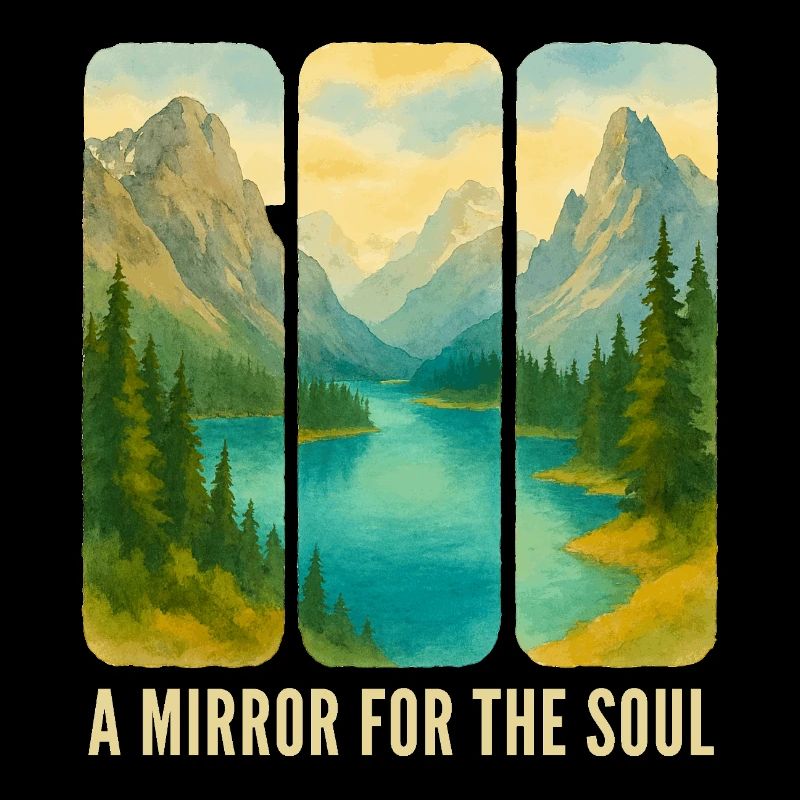 Berglandschafts-Triptychon mit See