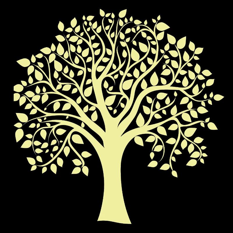 Silhouette jaune d’arbre jumbo imprimé