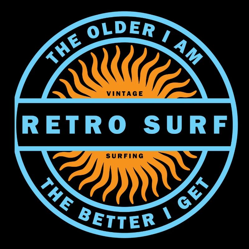 Retro Surf Sunburst Vintage Surfing Logo