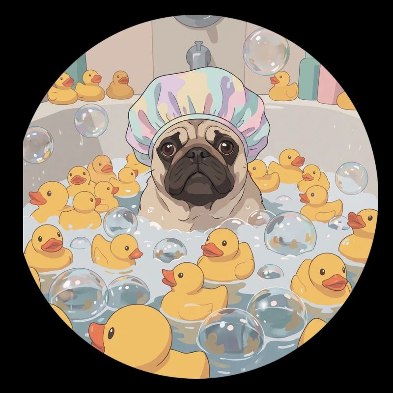 Mops in the bubble bath