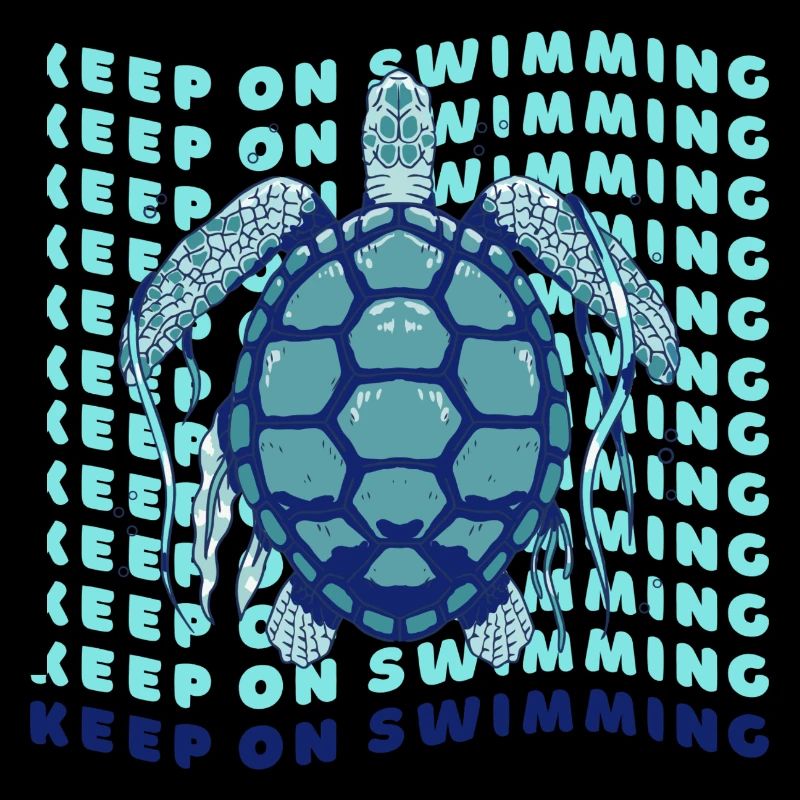 Graphique rétro de la Tortue de mer Keep On Swimming