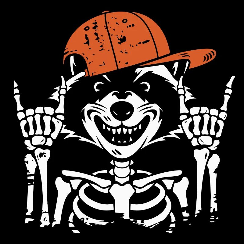 Cool Skeleton with Orange Hat