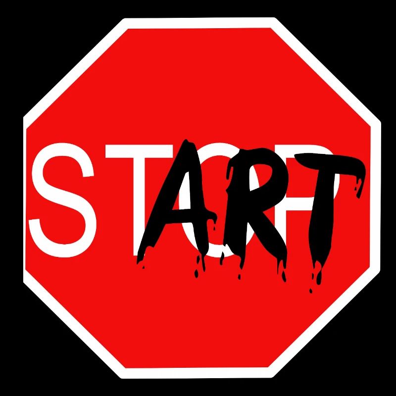 Startzeichen Graffiti Stoppschild