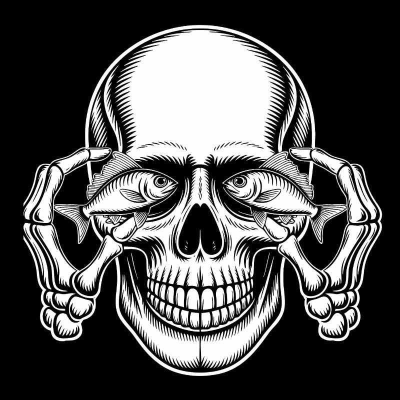 Skull with Fish Eyes